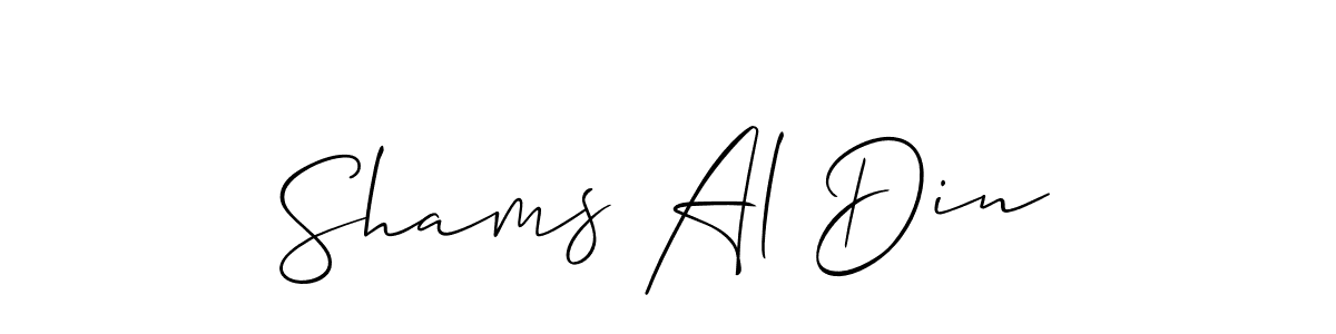 The best way (Allison_Script) to make a short signature is to pick only two or three words in your name. The name Shams Al Din include a total of six letters. For converting this name. Shams Al Din signature style 2 images and pictures png