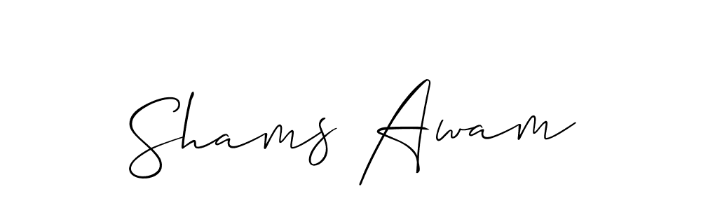 Shams Awam stylish signature style. Best Handwritten Sign (Allison_Script) for my name. Handwritten Signature Collection Ideas for my name Shams Awam. Shams Awam signature style 2 images and pictures png