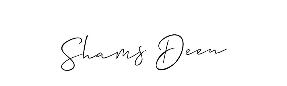 if you are searching for the best signature style for your name Shams Deen. so please give up your signature search. here we have designed multiple signature styles  using Allison_Script. Shams Deen signature style 2 images and pictures png