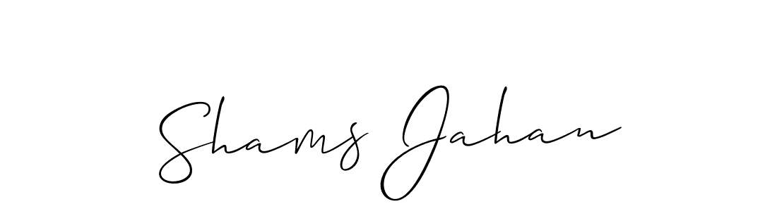 Make a beautiful signature design for name Shams Jahan. With this signature (Allison_Script) style, you can create a handwritten signature for free. Shams Jahan signature style 2 images and pictures png