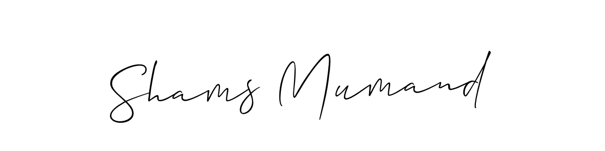 It looks lik you need a new signature style for name Shams Mumand. Design unique handwritten (Allison_Script) signature with our free signature maker in just a few clicks. Shams Mumand signature style 2 images and pictures png