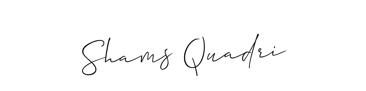 if you are searching for the best signature style for your name Shams Quadri. so please give up your signature search. here we have designed multiple signature styles  using Allison_Script. Shams Quadri signature style 2 images and pictures png