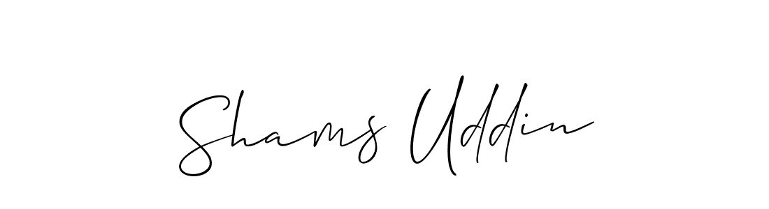 Design your own signature with our free online signature maker. With this signature software, you can create a handwritten (Allison_Script) signature for name Shams Uddin. Shams Uddin signature style 2 images and pictures png