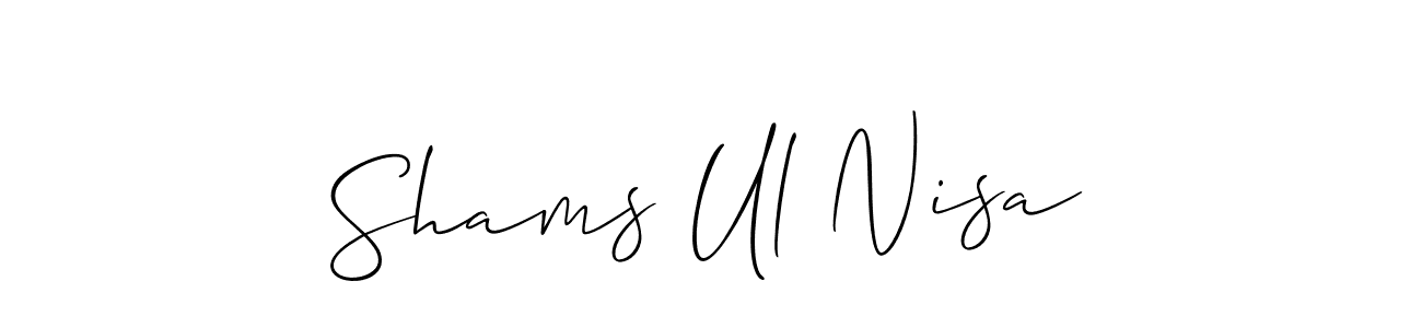 This is the best signature style for the Shams Ul Nisa name. Also you like these signature font (Allison_Script). Mix name signature. Shams Ul Nisa signature style 2 images and pictures png