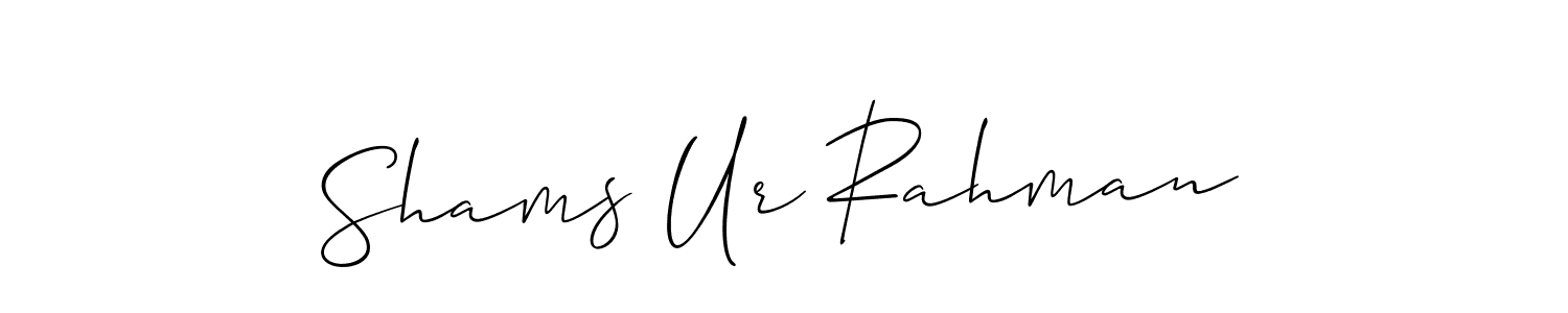 Design your own signature with our free online signature maker. With this signature software, you can create a handwritten (Allison_Script) signature for name Shams Ur Rahman. Shams Ur Rahman signature style 2 images and pictures png