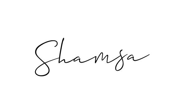 Use a signature maker to create a handwritten signature online. With this signature software, you can design (Allison_Script) your own signature for name Shamsa. Shamsa signature style 2 images and pictures png