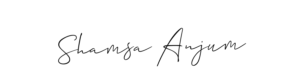 Use a signature maker to create a handwritten signature online. With this signature software, you can design (Allison_Script) your own signature for name Shamsa Anjum. Shamsa Anjum signature style 2 images and pictures png