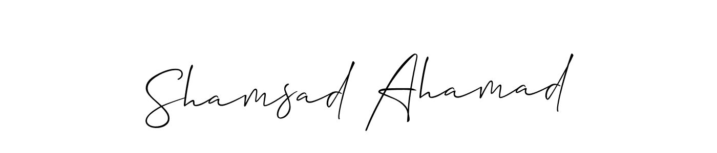 How to make Shamsad Ahamad name signature. Use Allison_Script style for creating short signs online. This is the latest handwritten sign. Shamsad Ahamad signature style 2 images and pictures png
