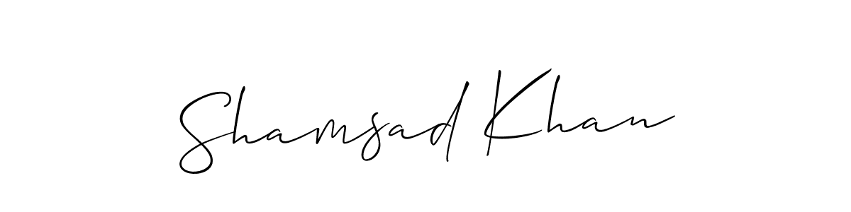 Use a signature maker to create a handwritten signature online. With this signature software, you can design (Allison_Script) your own signature for name Shamsad Khan. Shamsad Khan signature style 2 images and pictures png