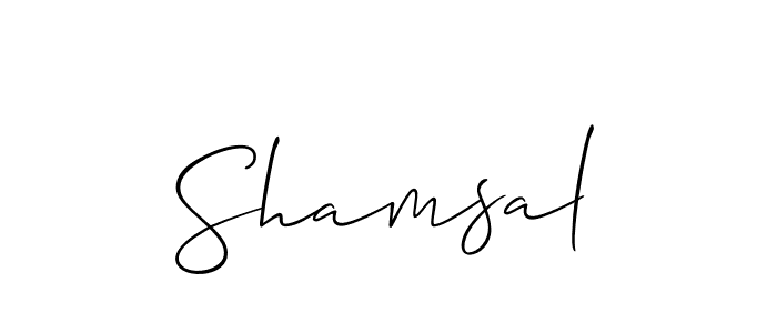 Design your own signature with our free online signature maker. With this signature software, you can create a handwritten (Allison_Script) signature for name Shamsal. Shamsal signature style 2 images and pictures png