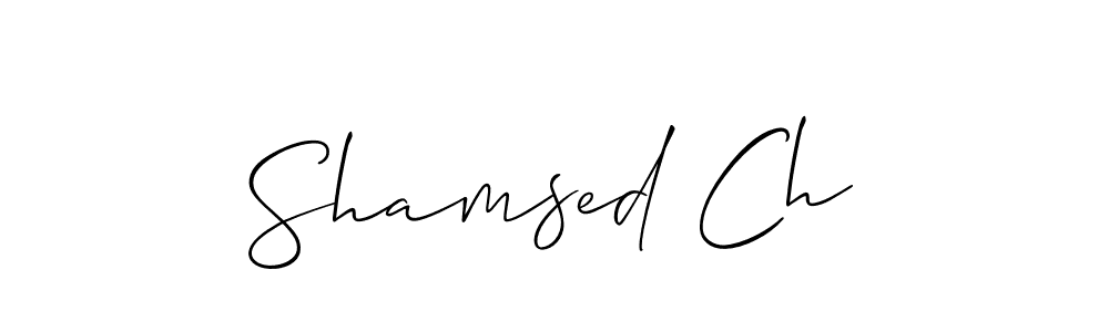 How to make Shamsed Ch name signature. Use Allison_Script style for creating short signs online. This is the latest handwritten sign. Shamsed Ch signature style 2 images and pictures png