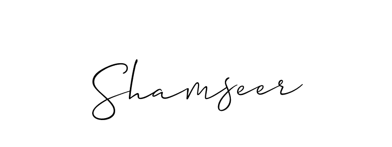 Shamseer stylish signature style. Best Handwritten Sign (Allison_Script) for my name. Handwritten Signature Collection Ideas for my name Shamseer. Shamseer signature style 2 images and pictures png