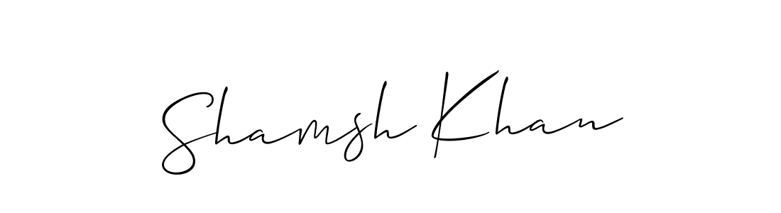 Also we have Shamsh Khan name is the best signature style. Create professional handwritten signature collection using Allison_Script autograph style. Shamsh Khan signature style 2 images and pictures png