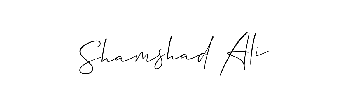 Create a beautiful signature design for name Shamshad Ali. With this signature (Allison_Script) fonts, you can make a handwritten signature for free. Shamshad Ali signature style 2 images and pictures png