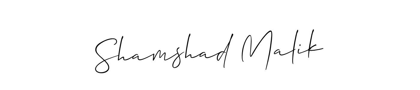 How to make Shamshad Malik name signature. Use Allison_Script style for creating short signs online. This is the latest handwritten sign. Shamshad Malik signature style 2 images and pictures png