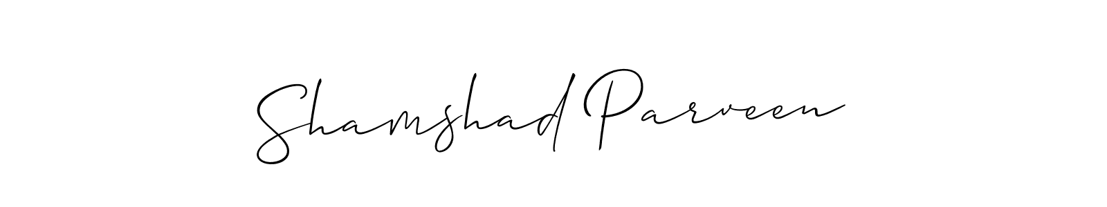 Make a short Shamshad Parveen signature style. Manage your documents anywhere anytime using Allison_Script. Create and add eSignatures, submit forms, share and send files easily. Shamshad Parveen signature style 2 images and pictures png