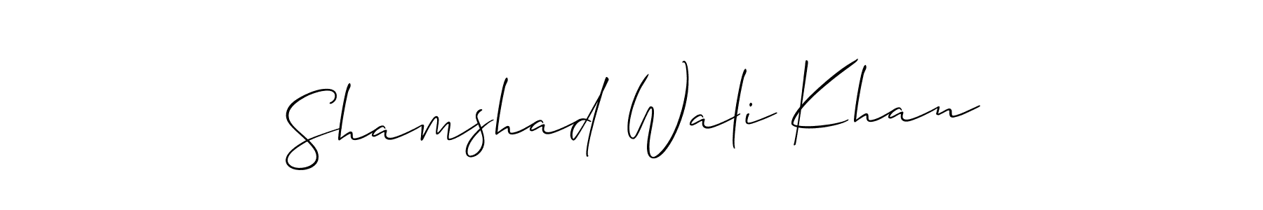 Also You can easily find your signature by using the search form. We will create Shamshad Wali Khan name handwritten signature images for you free of cost using Allison_Script sign style. Shamshad Wali Khan signature style 2 images and pictures png
