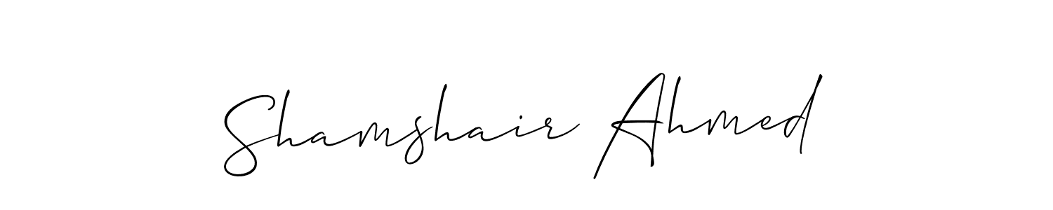 if you are searching for the best signature style for your name Shamshair Ahmed. so please give up your signature search. here we have designed multiple signature styles  using Allison_Script. Shamshair Ahmed signature style 2 images and pictures png