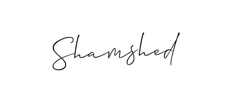 Make a short Shamshed signature style. Manage your documents anywhere anytime using Allison_Script. Create and add eSignatures, submit forms, share and send files easily. Shamshed signature style 2 images and pictures png