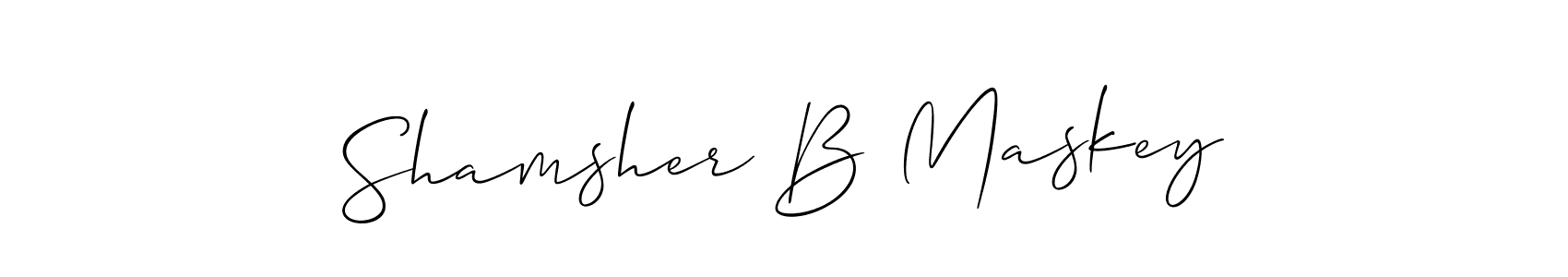 Make a beautiful signature design for name Shamsher B Maskey. With this signature (Allison_Script) style, you can create a handwritten signature for free. Shamsher B Maskey signature style 2 images and pictures png