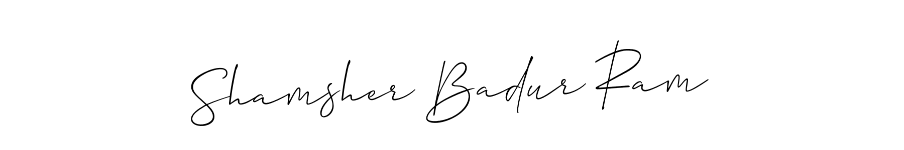 How to make Shamsher Badur Ram signature? Allison_Script is a professional autograph style. Create handwritten signature for Shamsher Badur Ram name. Shamsher Badur Ram signature style 2 images and pictures png