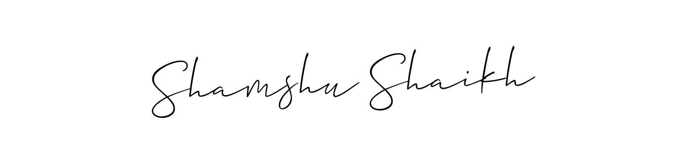 Create a beautiful signature design for name Shamshu Shaikh. With this signature (Allison_Script) fonts, you can make a handwritten signature for free. Shamshu Shaikh signature style 2 images and pictures png