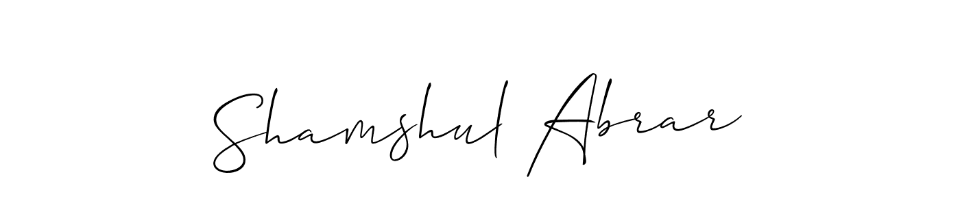 Also You can easily find your signature by using the search form. We will create Shamshul Abrar name handwritten signature images for you free of cost using Allison_Script sign style. Shamshul Abrar signature style 2 images and pictures png