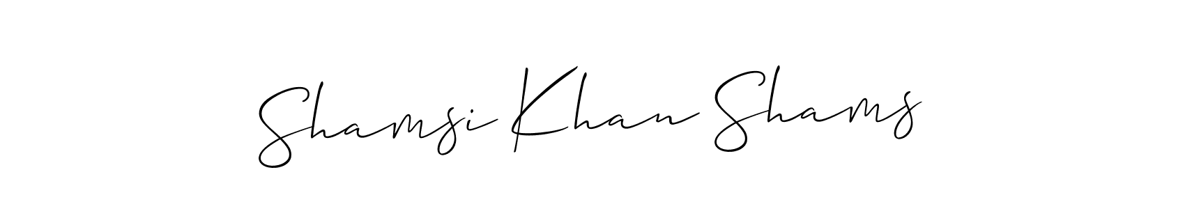 Check out images of Autograph of Shamsi Khan Shams name. Actor Shamsi Khan Shams Signature Style. Allison_Script is a professional sign style online. Shamsi Khan Shams signature style 2 images and pictures png