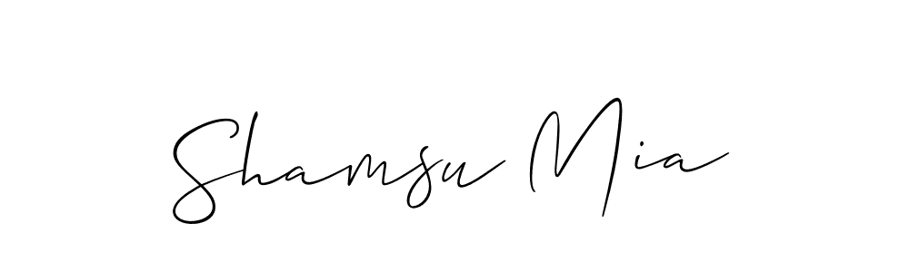 Make a beautiful signature design for name Shamsu Mia. With this signature (Allison_Script) style, you can create a handwritten signature for free. Shamsu Mia signature style 2 images and pictures png