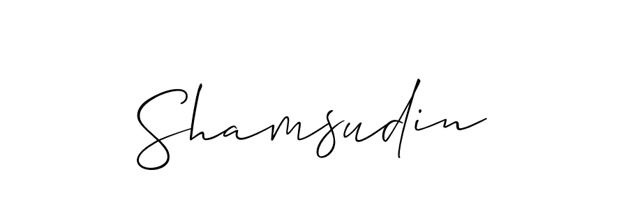 How to make Shamsudin name signature. Use Allison_Script style for creating short signs online. This is the latest handwritten sign. Shamsudin signature style 2 images and pictures png