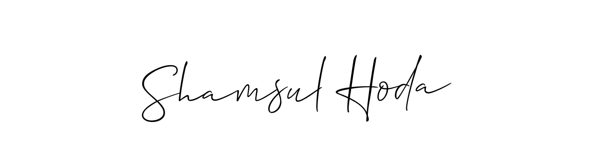 The best way (Allison_Script) to make a short signature is to pick only two or three words in your name. The name Shamsul Hoda include a total of six letters. For converting this name. Shamsul Hoda signature style 2 images and pictures png