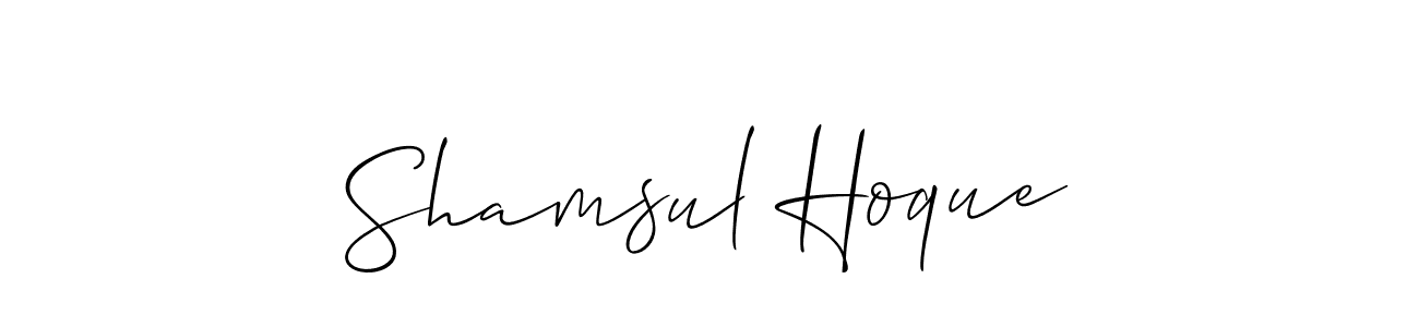 You should practise on your own different ways (Allison_Script) to write your name (Shamsul Hoque) in signature. don't let someone else do it for you. Shamsul Hoque signature style 2 images and pictures png
