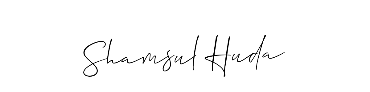 You should practise on your own different ways (Allison_Script) to write your name (Shamsul Huda) in signature. don't let someone else do it for you. Shamsul Huda signature style 2 images and pictures png