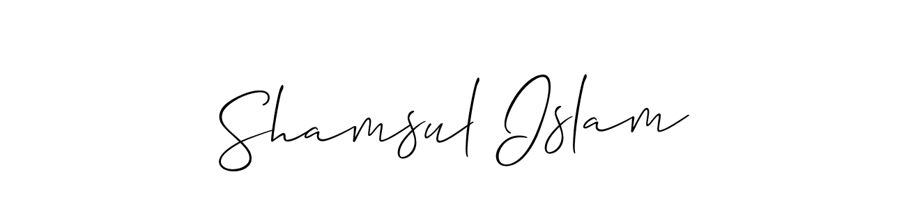 Similarly Allison_Script is the best handwritten signature design. Signature creator online .You can use it as an online autograph creator for name Shamsul Islam. Shamsul Islam signature style 2 images and pictures png