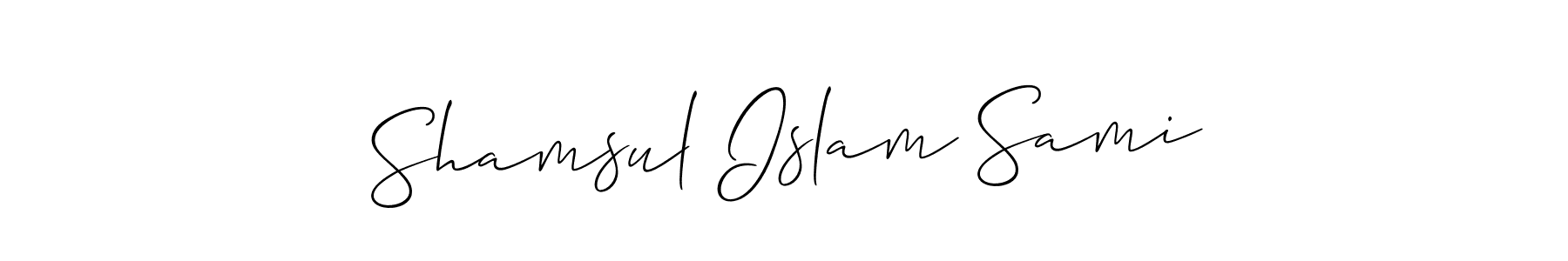 if you are searching for the best signature style for your name Shamsul Islam Sami. so please give up your signature search. here we have designed multiple signature styles  using Allison_Script. Shamsul Islam Sami signature style 2 images and pictures png