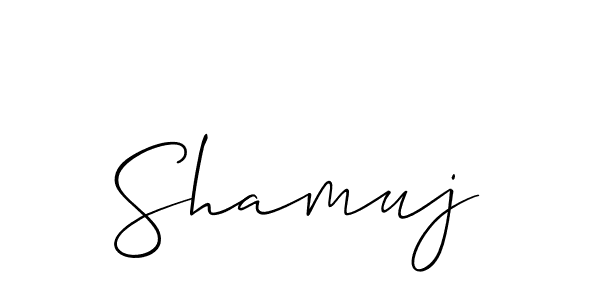 Make a beautiful signature design for name Shamuj. With this signature (Allison_Script) style, you can create a handwritten signature for free. Shamuj signature style 2 images and pictures png