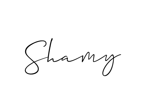 How to make Shamy signature? Allison_Script is a professional autograph style. Create handwritten signature for Shamy name. Shamy signature style 2 images and pictures png