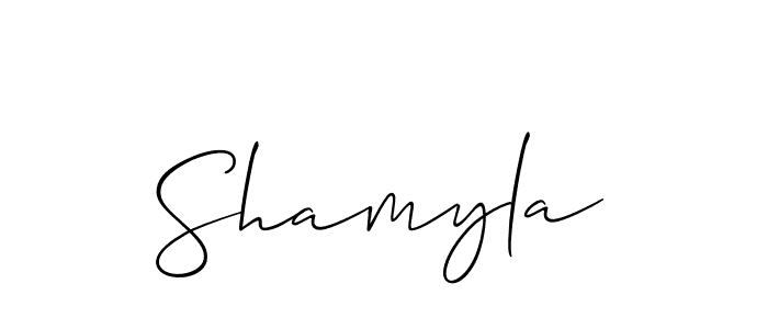 It looks lik you need a new signature style for name Shamyla. Design unique handwritten (Allison_Script) signature with our free signature maker in just a few clicks. Shamyla signature style 2 images and pictures png