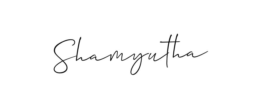 Create a beautiful signature design for name Shamyutha. With this signature (Allison_Script) fonts, you can make a handwritten signature for free. Shamyutha signature style 2 images and pictures png