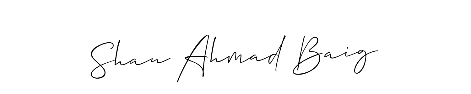 Design your own signature with our free online signature maker. With this signature software, you can create a handwritten (Allison_Script) signature for name Shan Ahmad Baig. Shan Ahmad Baig signature style 2 images and pictures png