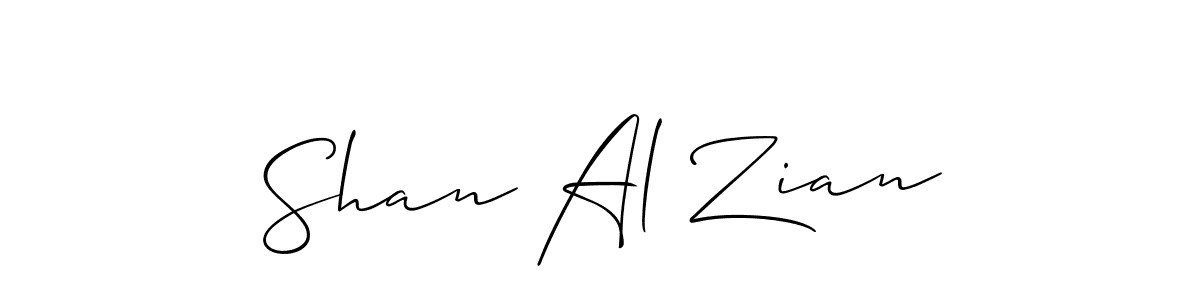 if you are searching for the best signature style for your name Shan Al Zian. so please give up your signature search. here we have designed multiple signature styles  using Allison_Script. Shan Al Zian signature style 2 images and pictures png