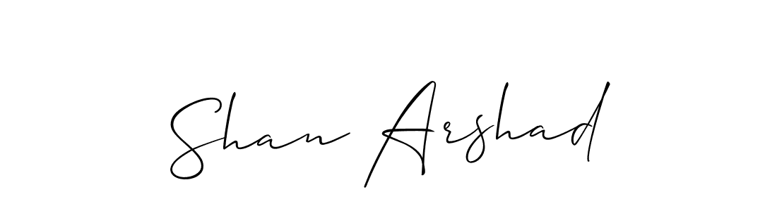 Design your own signature with our free online signature maker. With this signature software, you can create a handwritten (Allison_Script) signature for name Shan Arshad. Shan Arshad signature style 2 images and pictures png
