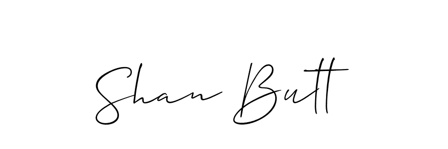 Allison_Script is a professional signature style that is perfect for those who want to add a touch of class to their signature. It is also a great choice for those who want to make their signature more unique. Get Shan Butt name to fancy signature for free. Shan Butt signature style 2 images and pictures png