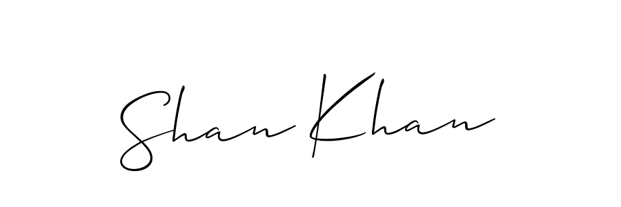 Create a beautiful signature design for name Shan Khan. With this signature (Allison_Script) fonts, you can make a handwritten signature for free. Shan Khan signature style 2 images and pictures png