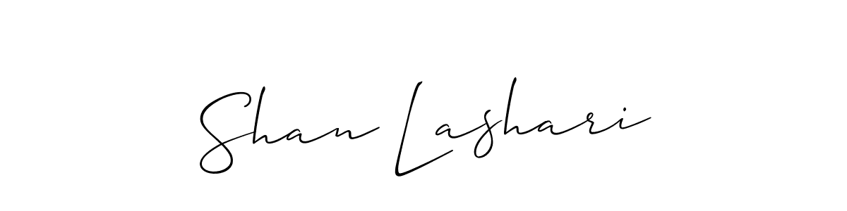 Use a signature maker to create a handwritten signature online. With this signature software, you can design (Allison_Script) your own signature for name Shan Lashari. Shan Lashari signature style 2 images and pictures png