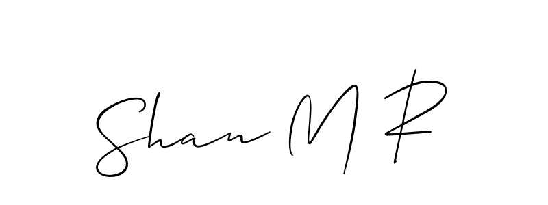 How to make Shan M R name signature. Use Allison_Script style for creating short signs online. This is the latest handwritten sign. Shan M R signature style 2 images and pictures png