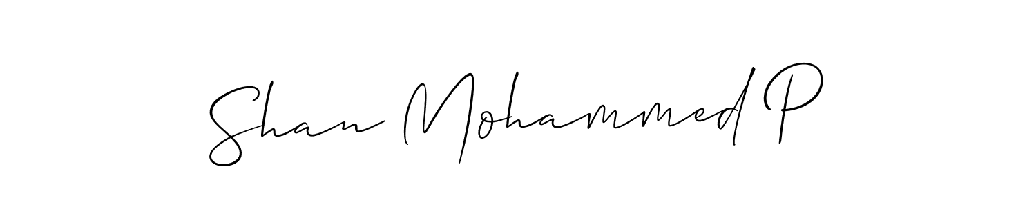 Allison_Script is a professional signature style that is perfect for those who want to add a touch of class to their signature. It is also a great choice for those who want to make their signature more unique. Get Shan Mohammed P name to fancy signature for free. Shan Mohammed P signature style 2 images and pictures png