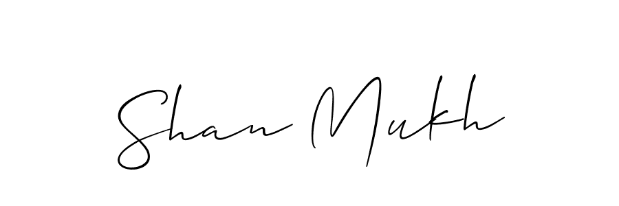 if you are searching for the best signature style for your name Shan Mukh. so please give up your signature search. here we have designed multiple signature styles  using Allison_Script. Shan Mukh signature style 2 images and pictures png