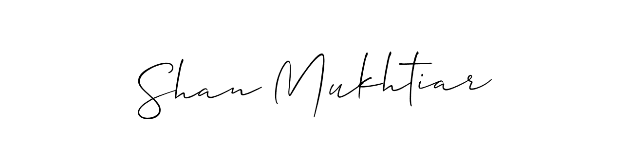 Design your own signature with our free online signature maker. With this signature software, you can create a handwritten (Allison_Script) signature for name Shan Mukhtiar. Shan Mukhtiar signature style 2 images and pictures png