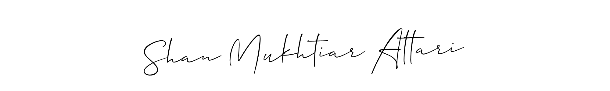 You should practise on your own different ways (Allison_Script) to write your name (Shan Mukhtiar Attari) in signature. don't let someone else do it for you. Shan Mukhtiar Attari signature style 2 images and pictures png